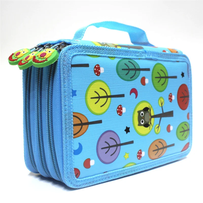 Trousse scolaire - organisateur bleu arbre