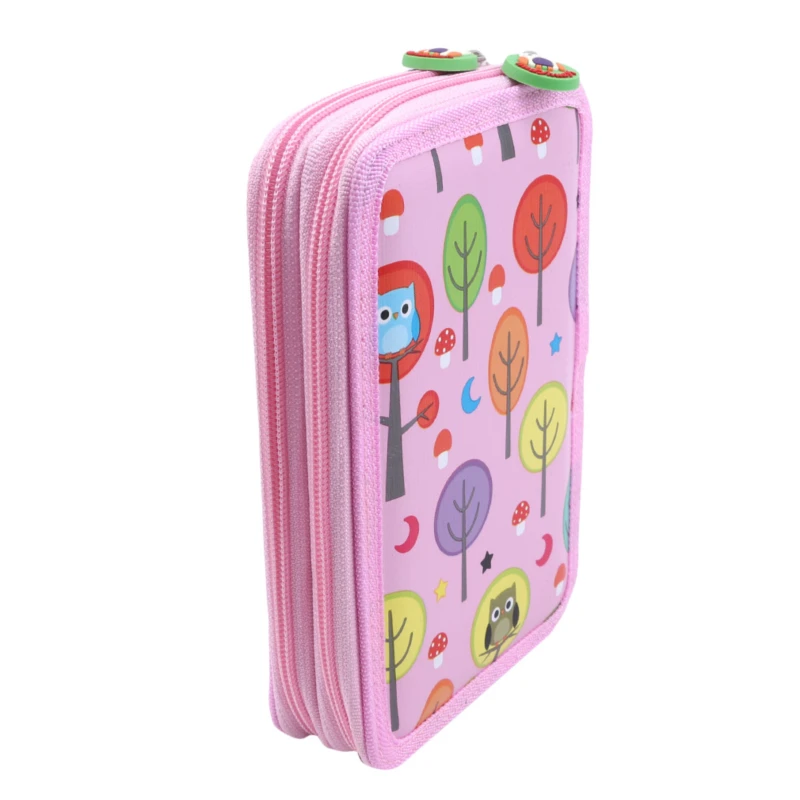 Trousse scolaire - chouette organizer rose