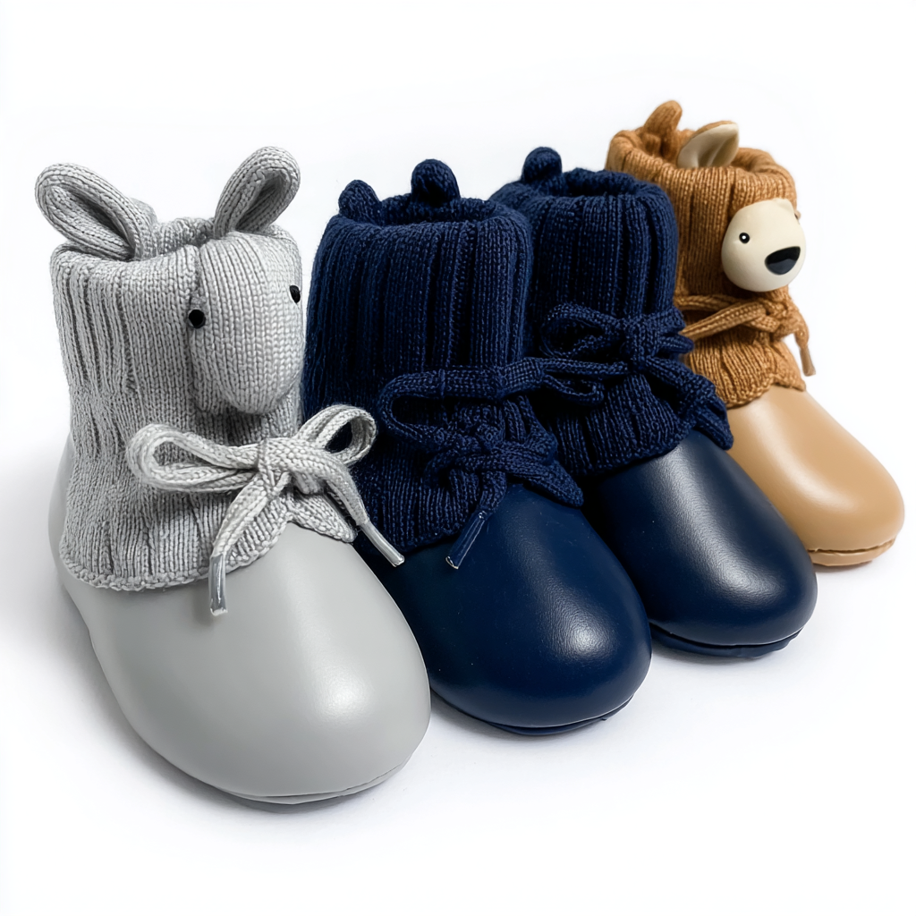 Chausson bébé - bottes douces animaux