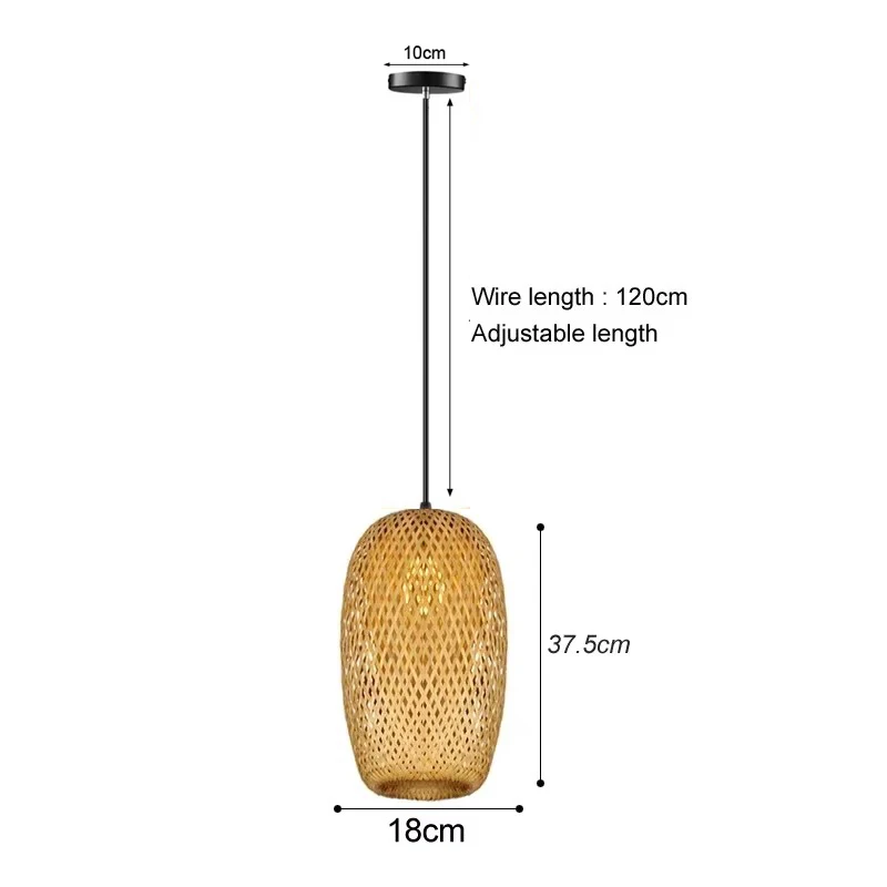 luminaire suspension rotin
