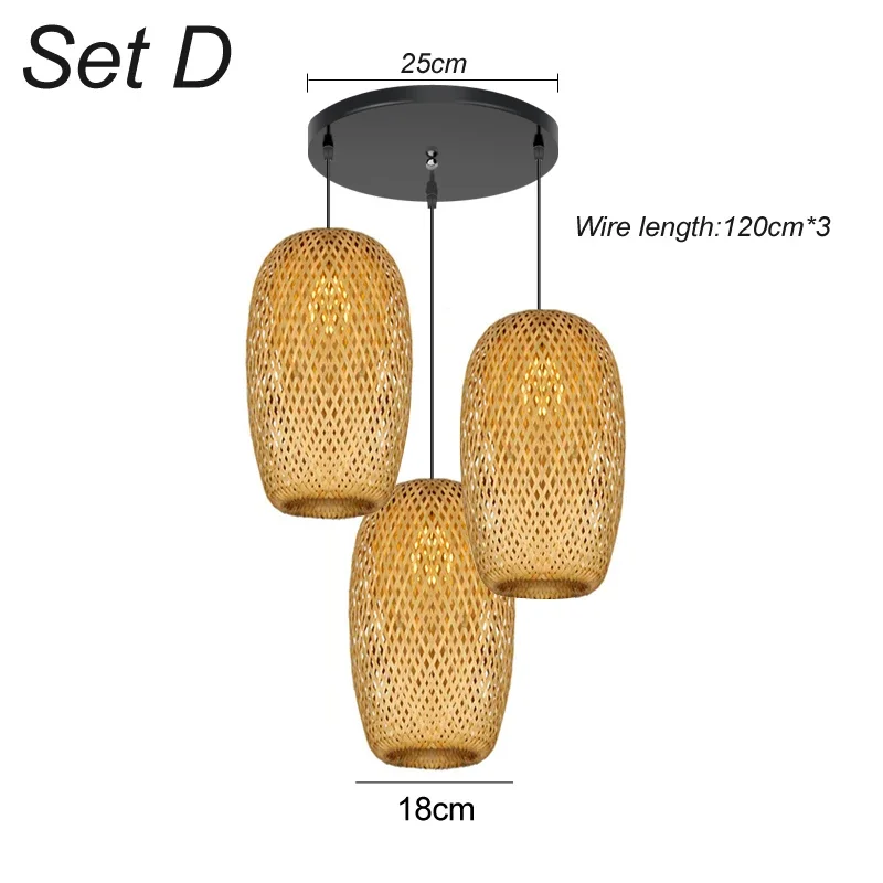 suspension rotin bambou